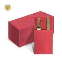 OOLIMAPACK Serviette Airlaid colorée personnalisable Serviette jetable en papier imprimé 1 pli pour les fêtes Serviettes de table pliables
