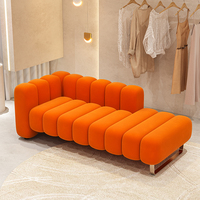 Canapé de Chambre ou de Salon Moderne de Luxe en Velours Style Scandinave avec Dossier Accessible, Chaise Longue Impériale et Banc à Chaussures