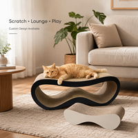Griffoir pour chat extra large confortable 2026, griffoir-lounge réversible en carton ondulé durable