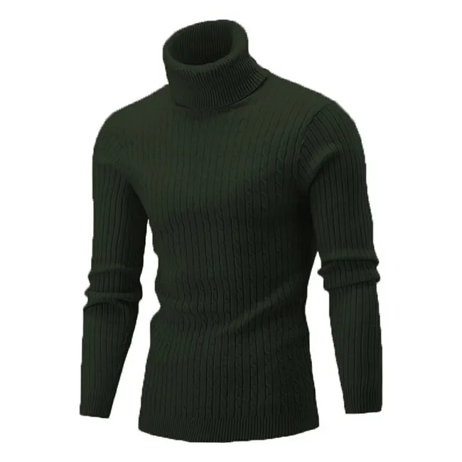 Mens Slim Fit Turtleneck Check Houndstooth Lightweight Winter Warm Pullover Sweaters Man Winter Sweater