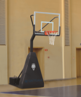 Support de basket-ball pour jeunes à hauteur réglable, portable pour l'intérieur et l'extérieur avec gaine en éponge intégrée pour les sports scolaires