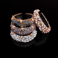 GEERDENG Vente en gros d'accessoires de cheveux Ins Fashion Girls Baroque Crystal Hair Bands Full Beads Elegant Jewel Headband with Pearls