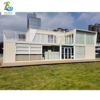 Prefab wadah toko kopi Bar pengiriman seluler terbaik kustom Restoran rumah Modular 20 kaki 40 kaki