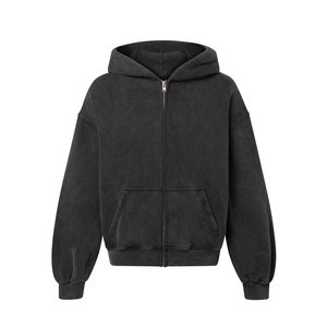 <b>Black</b> Custom French Terry Hoodies No <b>Strings</b> Cotton Oversized Embroidery Thick Heavy GSM Men Hoodies Blank - Product Image 6