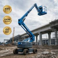 Plateforme élévatrice articulée autopropulsée électrique conforme à la norme ANSI, hauteur maximale 15 m, avec jambes de ciseaux pour l'inspection des ponts et des chantiers navals