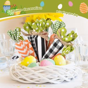 Adorno Colgante de Conejo de 30cm para Manualidades, Decoración de Fiesta de Pascua con Materiales de Yute y Cerámica - Product Image 2