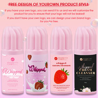 Misspretty Crème fouettée parfumée à la fraise 100 ml Mousse Shampooing pour cils Démaquillant Sans irritation Vegan Sans danger pour les peaux sensibles