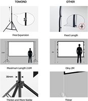 Écran de projection portable pour extérieur en tissu PVC souple, pliable rapidement, 100 pouces, 16:9, 120 pouces, 150 pouces, HD, avec support, garantie de 3 ans pour le home cinéma