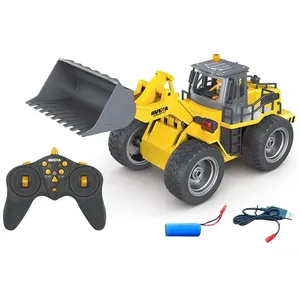 Huina 1532 1:18 işık ile uzaktan kumanda alaşım buldozer 2.4G iş makinesi traktör çocuk kamyon oyuncak araba çocuk çocuk hediye