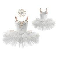 Tutu de ballet scintillant pour enfants, robe de performance de danse avec bandeau fleuri et appliques – Stock US