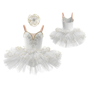 Tutù da Balletto per Bambine <span class=keywords><strong>con</strong></span> Paillettes, Costume da Danza <span class=keywords><strong>con</strong></span> Fascia Floreale e Applicazioni, Disponibile negli USA - Product Image 2