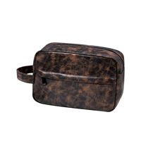 Sac de toilette de voyage pour homme, grande capacité, en cuir PU imperméable, double compartiment, personnalisable en gros