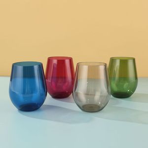 แก้วไวน์แดงขนาดใหญ่ดีไซน์คลาสสิกถ้วยไข่พีซีแบบหนาสีทึบและร้านเหล้าพลาสติกทนทาน - Product Image 5