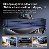 Chargeur de voiture sans fil magnétique électrique 15W de haute qualité avec PD QC2.0 QC3.0, lumière d'ambiance, support de téléphone réglable et ventilateur de refroidissement