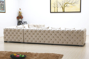 Meubles de salon européens, salon moderne, luxe, <span class=keywords><strong>tissu</strong></span> en velours, <span class=keywords><strong>Chesterfield</strong></span>, canapé d'angle en forme de L, 7 places, capitonné - Product Image 5