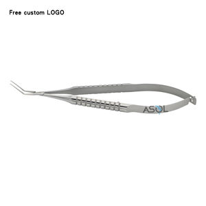 Forceps Lurus baja tahan karat Capsulorhexis dengan tangkai 12mm instrumen oftalmik - Product Image 1