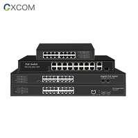Commutateur PoE Ethernet 48V 16 18 24 ports 10/100M PoE+ Gigabit Uplink SFP Commutateur réseau non géré pour caméra IP