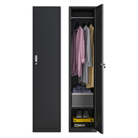 Armoire de rangement pour vêtements en métal portable à usage domestique avec casier à porte unique moderne