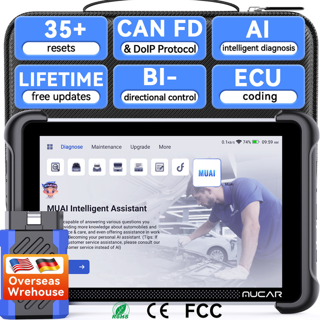 MUCAR 892BT Advanced AI-Powered Vehicle Diagnostics Tool Full System ECU Coding Bi-directional Software Free Update Obd2 Scanner