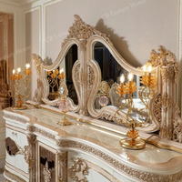 Buffet de salle à manger classique de luxe antique en bois massif réglable de haute qualité pour la maison et la villa