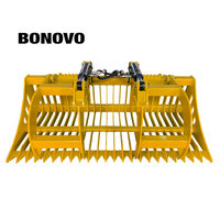 BONOVO 60 pouces de large Râteau à racines Rock Grappin Attachement pour Skid Steer