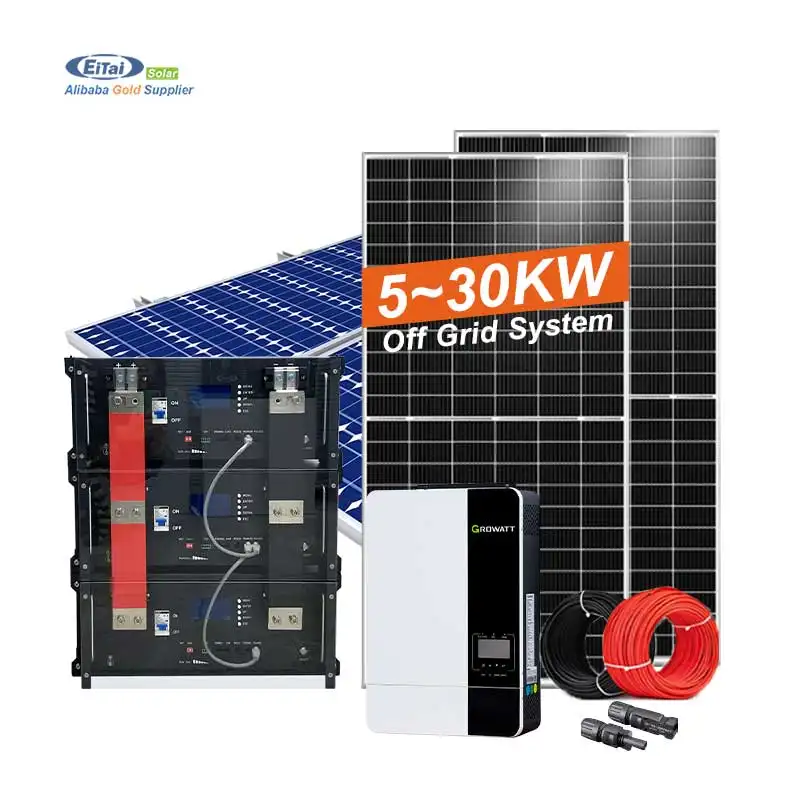 Eitai fabbrica sistema di pannelli solari diretti 5Kw 10Kw 15Kw 20Kw 25Kw 30Kw monofase Off Grid sistema solare