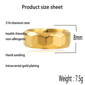 Men's Gold Geometric <b>Ring</b> Stainless Steel Polygonal Design Everyday Wear - Product Image 4