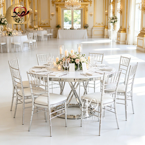 Mesa de Comedor Redonda de Acero Inoxidable con Patas Metálicas para Eventos y Banquetes - Product Image 2