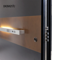 Porte d'entrée double en aluminium de luxe au design moderne Dongyu pour villa, porte pivotante