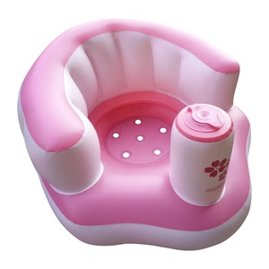 Wholesale Popular Blue <b>Inflatable</b> Baby Sofa Portable Kids <b>Bath</b> Stool Baby Supplies for 3 6 9 12 Months Toddlers - Product Image 1