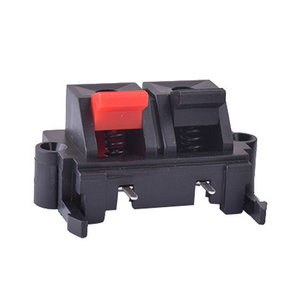 Bloque de terminales de resorte negro de 2 pines, 50V, 3A, postes de encuadernación de altavoz, Conector de <span class=keywords><strong>Clip</strong></span> de prueba para audio de altavoz - Product Image 2