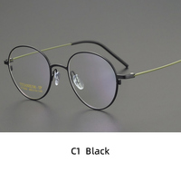 Montura de Gafas Ópticas de Titanio Puro con Protección Anti Luz Azul, Diseño Geométrico sin Montura, Ajuste Delgado para Rostro, Unisex, para Oficina y Lectura