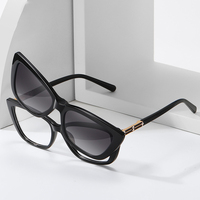 Lunettes de conduite polarisées anti-lumière bleue UV400 à clipser avec charnière à ressort œil de chat Partagas pour femmes