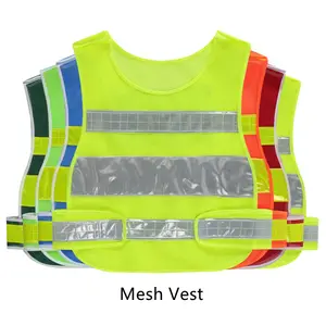 Gilet riflettente di sicurezza per bambini in maglia di poliestere ad alta visibilità all'ingrosso, gilet per bambini in maglia leggera