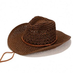 Bestella Boho Mans Hollow Out Paper <b>Straw</b> Panama <b>Hat</b> Travelling Wide Brim Casual Sunshade Outdoor Beach Cap for Adult - Product Image 3