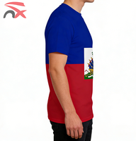 T-shirt personnalisé avec logo pour événements sportifs, fans, équipes, drapeau national d'Haïti, pour hommes et femmes