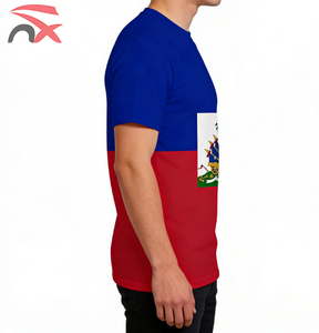 定制徽标促销体育赛事球迷队服海地国旗T恤男女款 - Product Image 3
