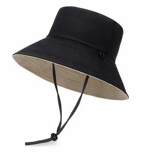 Gorras de Safari de poliéster negro de secado rápido con logotipo de goma personalizado, gorra de playa parasol, sombrero de pescador de ala ancha - Product Image 5