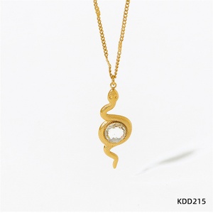 Joyería HipHop, Colgante de Serpiente con Circonita Verde, Chapado en Oro, Pulsera de Acero Inoxidable con Cristales, Regalo de Boda, para Fiestas - Product Image 5