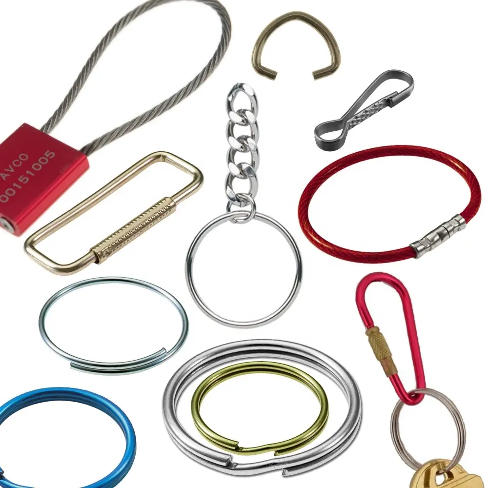 Metal Carabiner Clip Ball Chain Binder Ring Key Chain Accessories Key Ring Kets Keyring for Keys