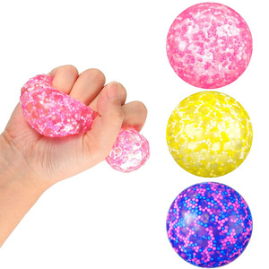 Balle anti-stress incroyable en gel épais avec perles de confettis, boules collantes pour plafond, formes élastiques et sensorielles - Product Image 4