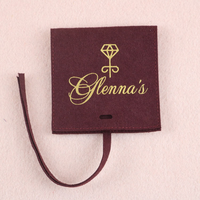 Pochette pour montre en microfibre suédée avec logo personnalisé en feuille d'or, sac à bijoux souple pour collier, bague, bracelet, protection contre la poussière, emballage cadeau