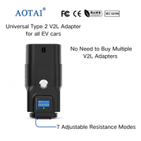 Adaptateur universel AOTAI Type 2 Schuko V2L avec 7 résistances réglables 16A 230V 3.5kW pour décharge véhicule-à-charge (V2L) de véhicules électriques