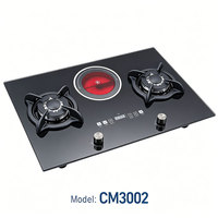 Cuisinière hybride gaz et électrique, plaque de cuisson en verre trempé personnalisable pour la maison