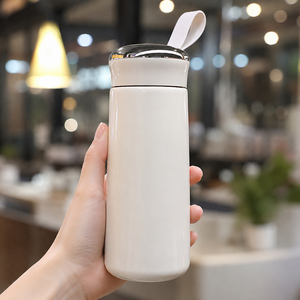 Wholesale 400ml Double Layer Insulated Glass <b>Bottle</b> Direct Drinking Cap Applicable Portable Business Gift <b>Thermos</b> Mug - Product Image 2