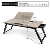 Combohome bambou réglable en bois Table de lit pour ordinateur portable Table réglable pour ordinateur inclinable table d'étude de lit pliant