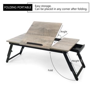Combohome Bamboo Adjustable <strong>Wooden</strong> Laptop <strong>Bed</strong> <strong>Table</strong> Adjustable <strong>Table</strong> for Computer Tilting Top Folding <strong>Bed</strong> <strong>Study</strong> <strong>Table</strong> - Product Image 5