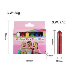 GP 6色非毒性洗える消去可能プロフェッショナルフェイスペインティングクレヨン幼児向け子供用旅行アート学習用 - Product Image 6
