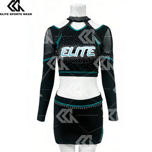 Uniformes de Animadoras con Pedrería Brillante, <span class=keywords><strong>Vestidos</strong></span> con Logotipo del Equipo <span class=keywords><strong>para</strong></span> Animadoras - Product Image 3