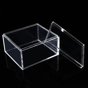 Складной регулируемый прозрачный пластиковый квадратный контейнер для хранения неправильной формы предметов с акриловой крышкой - Product Image 1